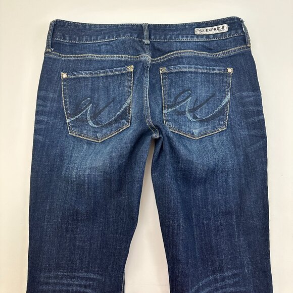 Express Boot Stella Regular Fit Low Rise Women's size 6 Dark Blue Denim Jeans - Picture 5 of 5